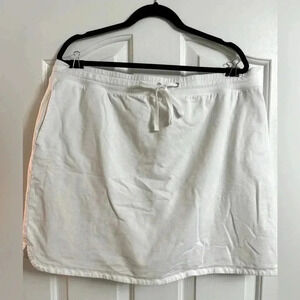 Karen Scott Cotton Skort Tennis Golf Pickleball Skirt XXL White Summer Casual